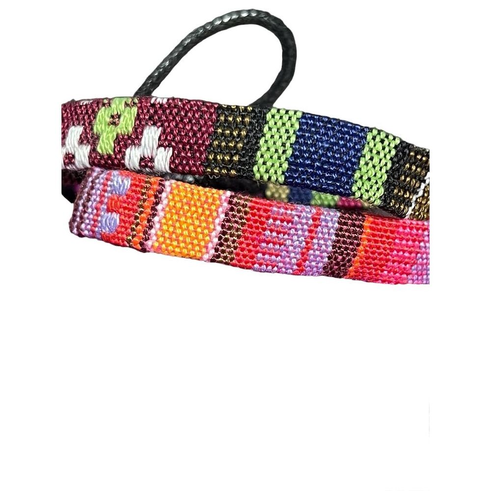 Handmade Tribal Friendship Bracelets Set of 2 Multicolor Adjustable